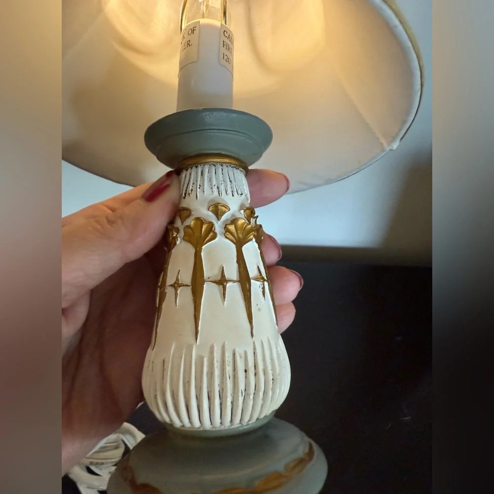 Mid century modern Mini Accent art table lamp petite vanity light dresser VTG 9”